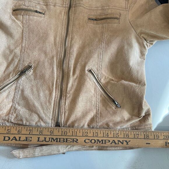 Vintage Paris Blues Tan suede full zip jacket - Picture 6 of 7